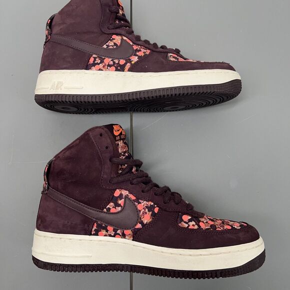 Nike Nike Air Force 1 Liberty High Women 7.5 706653-600 Deep Burgundy Polka Dot - Picture 3 of 11